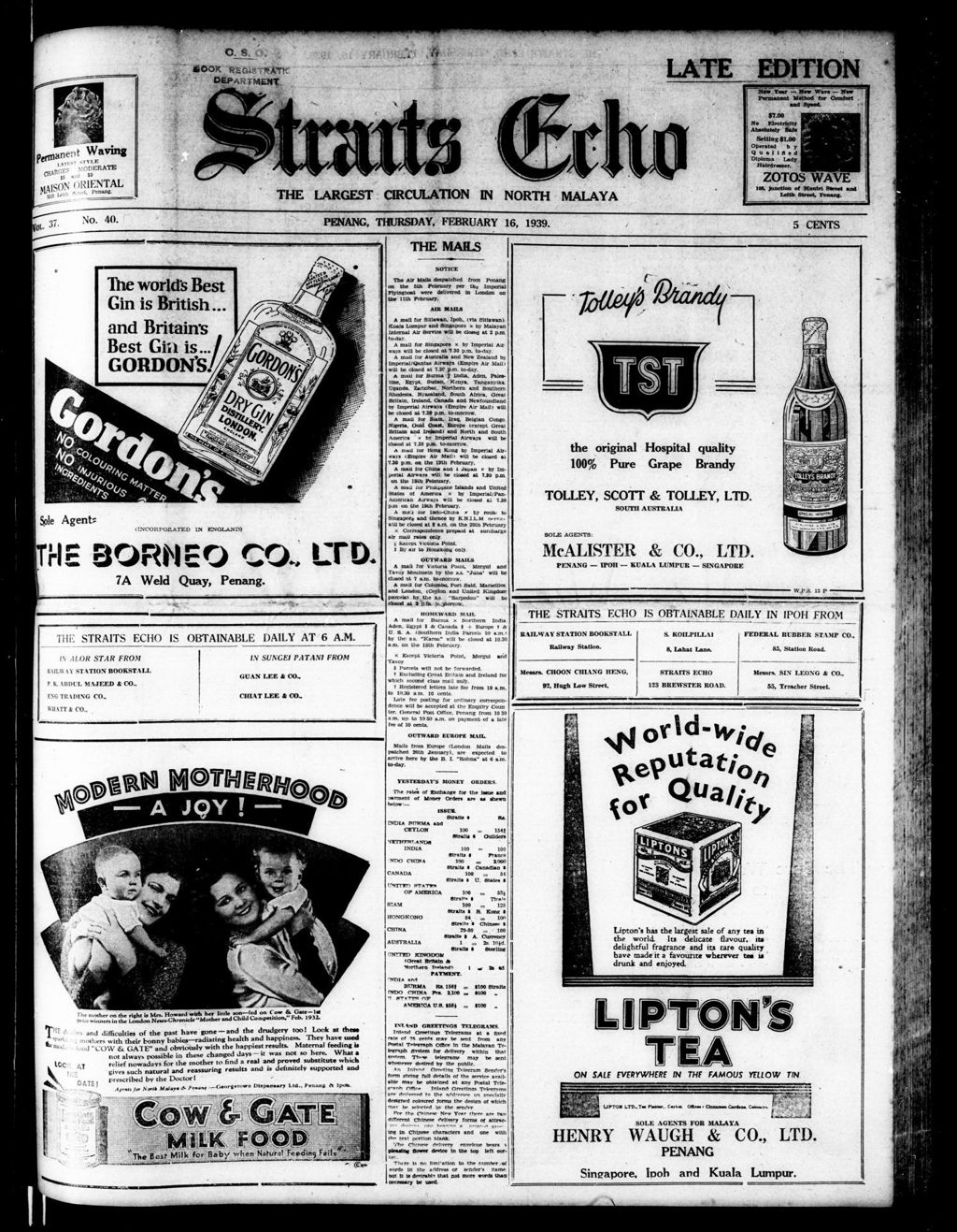 Miniature of Straits Echo 16 February 1939